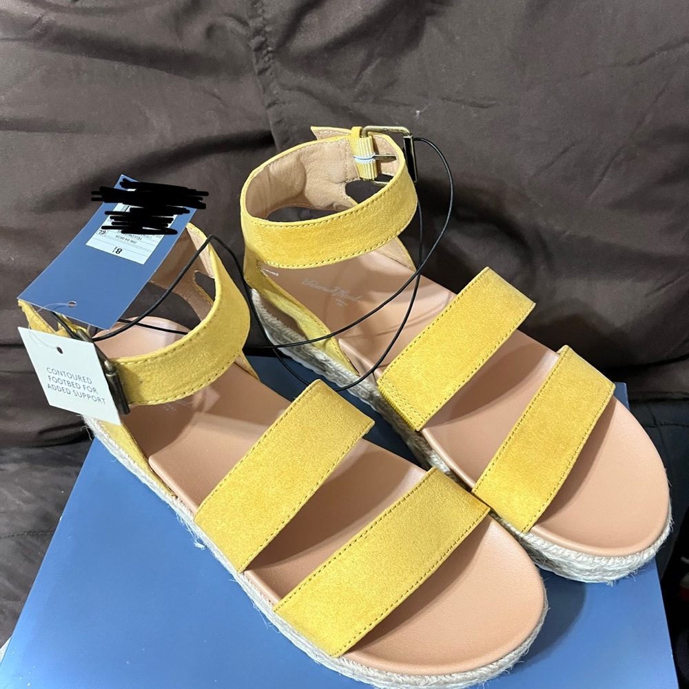 Mustard Color Platform Sandals Gem